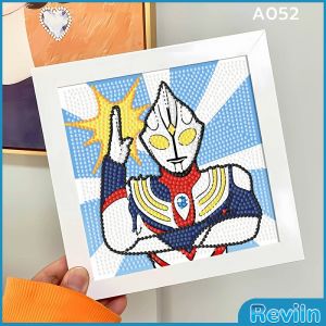 Reviln ครอสติสคริสตัล สติกเกอร์เพชร ของเล่นฝึกสมาธิเด็ก สติ๊กเกอร์ พร้อมกรอบรูป Diamond Painting