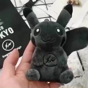 FUJIWARA Dark Pikachu Pendant Plush Doll Keychain Schoolbag Student Ugly Cute Doll Gift Couple Pendant