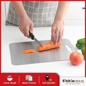 [SG SELLER]Sushar 316 Stainless Steel Cutting Board chopping board rolling board chopping block For Kitchen 2 Size With Non-slip Mat Kitchen Ware kitchen Utensils