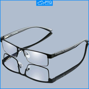 PTQ Reading Glasses Titanium Alloy Men Business Style Spring Hinge Hyperopia Eyeglasses High Quality 12 Layer Coated Lenses With Grade +1.0 1.5 2.0 2.5 3.0 3.5 4.0
