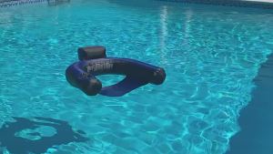 SWIMLINE Original Fabric Covered Inflatable Pool Lounger with Comfortable Sling Seat Back Rest and Built in Cup Holder for Pool Beach Lake and More