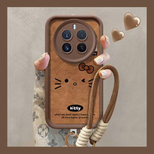 Phone Case Realme 12X 12 Pro + Plus 5G Casing New Design Retro Leather 3D Cute Cartoon HelloKitty Plush Doll Silicone Soft Cover with Lanyard