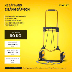 Xe đẩy hàng gấp gọn Stanley FT582 - Giải pháp vận chuyển hàng hóa hiệu quả tải trọng lên đến 90kg HÀNG CHÍNH HÃNG