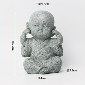 Tượng Đá Sa Thạch Trang Trí Tiểu Cảnh Bonsai Thủy Sinh Tượng Chú Tiểu