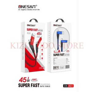 ONESAM DATA CABLE / KABEL DATA ONESAM OS-A01 45W SUPERFASTCHARGING 2IN2 180 ROTATION