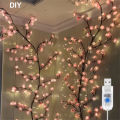 72/96 LED USB Cherry Blossom Vine String Lights with 8-Mode DIY Plastic ...