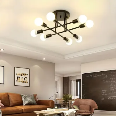 Living room pendant light Nordic modern minimalist creative black branch shaped dining room bedroom study LED lighting