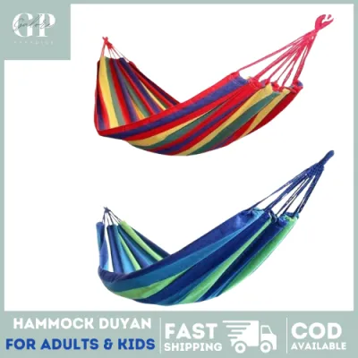 SET OF 2 NEW | Hammock Duyan For Adults & Kids Colorful Canvas Knotted Swing For Adult Indoor & Outdoor Travel Leisure Cotton Rope Camping Hammocks Duyan Comfortable Durable With Great Capacity Easy To Setup Compact & Portable For Swinging Sleeping
