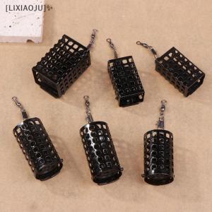 [LIXIAOJU] 5PCS Fishing Tackle Feeder Cage Iron Lure Fishing Feeders Round Square Feeder Basket Cage Fishings Lure Cage
