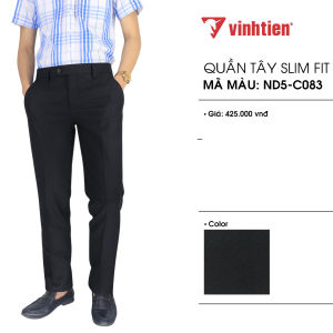 Quần Tây Thời Trang Dáng Trẻ Vĩnh Tiến Màu Đen Ghi Xanh Than GTB- 425