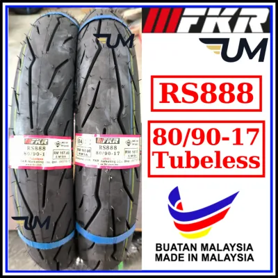 ORI TAYAR FKR TUBELESS TYRE RS888 70/90-17 80/90-17 BUNGA ROSSO SPORT TAJAM HIGH QUALITY GRIP