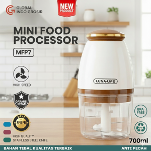 Blender Mini Portabel 700ml LUNA MFP-7 4 blade Chopper Penggiling Daging Buah Sayur blender kapsul