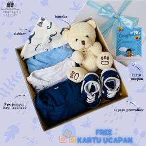Hampers Bayi Laki-laki / Baby Hampers / Hampers Baby Girl Boy / Newborn Baby Gift Set / Baby Gift / Kado Bayi / Kado Lahiran