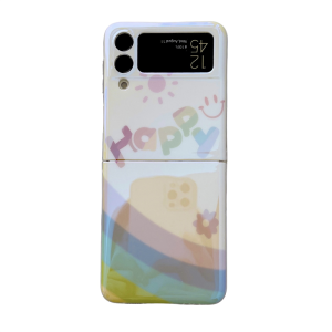 Zeallion Ốp Điện Thoại Hình Hoa Mặt Trời Graffiti Sơn Dầu Sang Trọng Cho [Samsung Galaxy Z Flip 3 Fold 4] Ốp Bảo Vệ Silicon