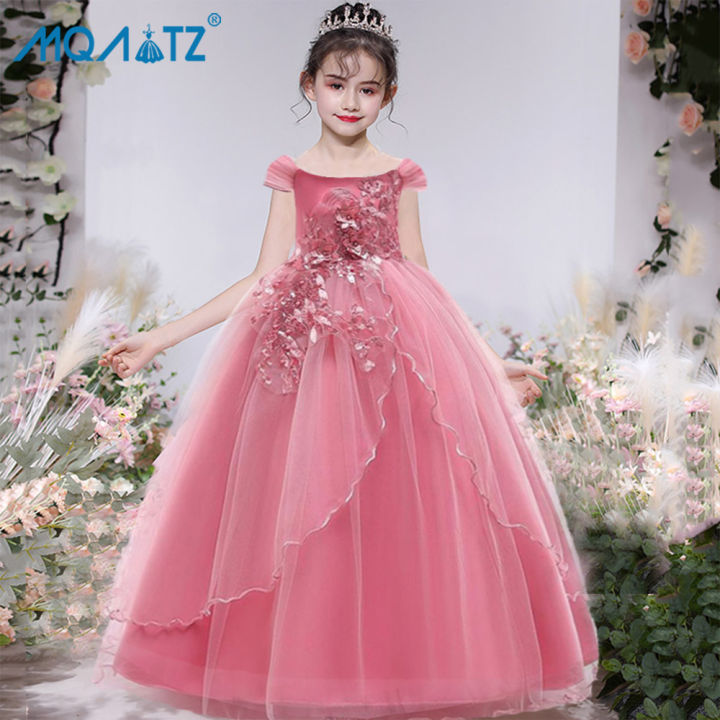 MQATZ Girls Dress Embroidery Bridesmaid Princess Dress Children Party Wedding Dress 4 14 Years LP 213 Lazada