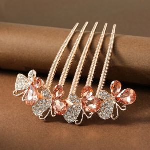 Thời trang Hàn Quốc Kim Loại Zircon Kẹp Tóc Thanh Lịch Đơn Giản kẹp tóc Máy uốn tóc búi tóc Phụ kiện tóc Cho Phụ Nữ Cô Gái