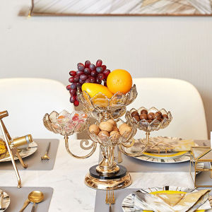 khay mứt pha lê 2 tầng tết 2026 xoay 360 phong cách hiện đại  khay mứt tết cao cấp