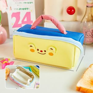 A LAU Large Capacity Cartoon Pencil Case Cosmetics Storage Duck Rabbit Dinosaur Stationery Storage Bag Multifunctional Zipper Makeup Bag Student