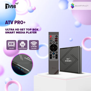 Smartifact TV98 ATV PRO+ Android 14.0 8K Ultra HD Set Top Box Support 2.4G / 5G Dual WiFi Bluetooth 5.0  Smart Media Player Support Youtube