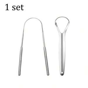 Stainless Steel Tongue Scraper For Bad Breath Removal And Oral Hygiene U-Shaped Safe Tool For Adults
