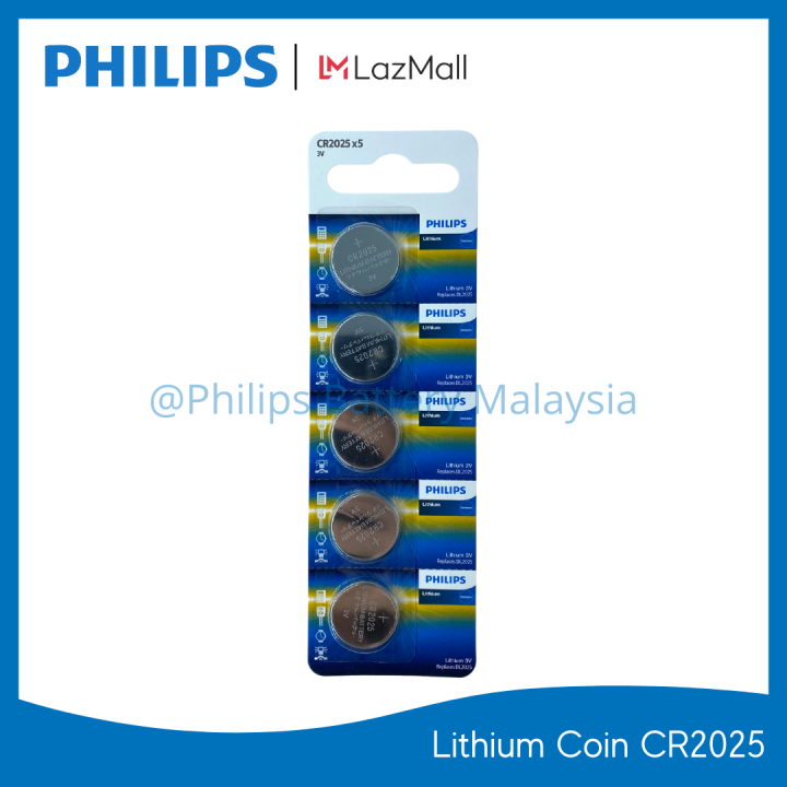 Mini Cell P Philips Minicell Battery / Lithium Coin / Coin Battery CR2025/97 (5pcs ...