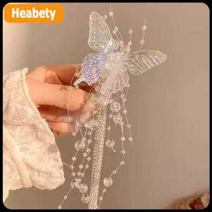 【2-3 days delivery】 Long Butterfly Beaded Tassel Hair Clip For Women Fairy Temperament Sweet Princess Hairpin Fashion Bride Hair Accessories