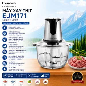Máy Xay Thịt LocknLock EJM171 300W – Máy Xay Thực Phẩm Đa Năng Cối Inox Xay Thịt Cá Rau Củ