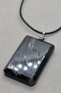 [Vannz] Unique Natural Astrophyllite Pendant (with leather necklace)