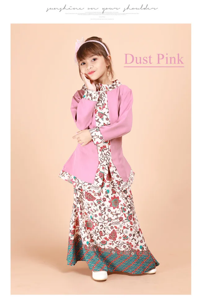 KM Kids Deena Modal Front Zip Traditional Baju Kebaya Kurung Set