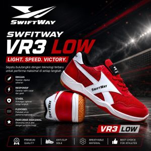 Sepatu Olahraga Pria SWIFT VR3 Terlaris Sepatu Lari Badminton Voli Size 39-43