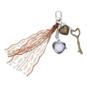 Functional Vintage Inspired Keychain Heart Designs Alloy Pocket Watch Personal Accessory