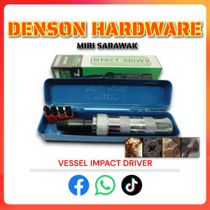 2500 VESSEL Impact Driver with 4 Bits for Jam Screws or Screw Loosening Tool