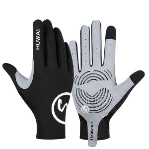 VIVAZ Breathable Long Full Fingers Touch Screen Anti-slip Fitness Gloves  Red Cycling Gloves Outdoor