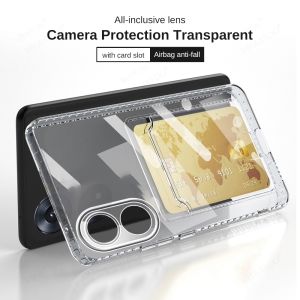Casingfor OPPO Reno 8T 5G 4G 2023 Phone Case Card Slot Shockproof Bumper Soft TPU Flexible Silicone Clear View All Transparent Simple Back Cover for Opo Reno 8 T reno8T