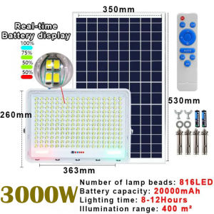 【Free shipping】 Solar flood Light Outdoor LED waterproof IP67 1000W 2000W 2500W 3000W lamp Spotlight room night lamp street lights bulb For Garden Exterior Street promo support COD with remote control christmas 30 year warranty solar outdoor light