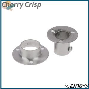【Cherry Crisp】 Stainless Steel Flange Seat For Wardrobe Curtain Cloth Rod Seat Round Tube Seats Bracket Household Furniture Hardware Towel Tube Holder