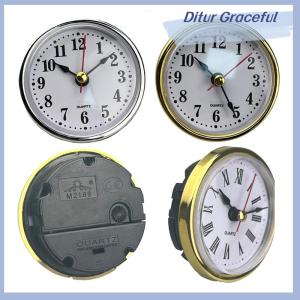 Ditur Classic Clock Craft Quartz Movement Dia.65mm Round Clocks Insert Roman Number Little Clock Arabic Numbers Wall Decor