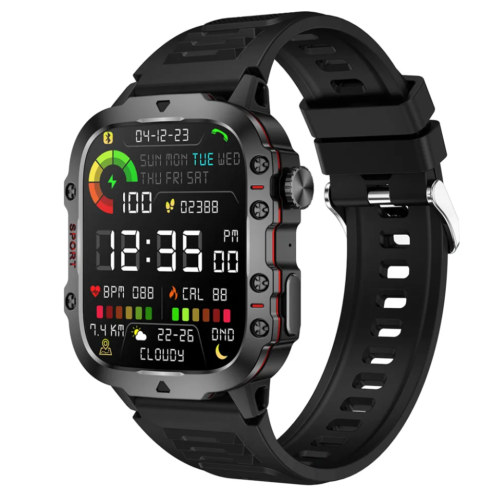 2024 New Outdoor Military Smart Watch Men Bluetooth Call