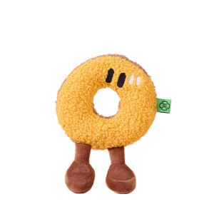GBDSVD Wear Resistant Dog Sound Making Toy Bread Shaped Bite Resistant Pet Training Toy Funny Plush Pet Chew Toy Grinding Teeth