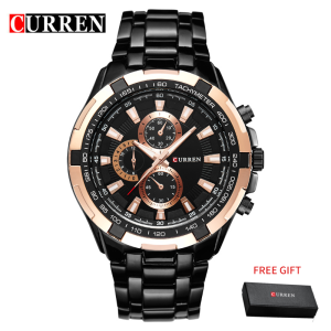 CURREN Watches Men Top Brand Luxury Fashion&Casual Quartz Male Wristwatches Classic Analog Sports Steel Band Clock （8023）