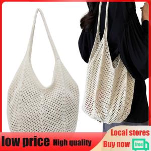 【New Arrival】 Women Knitting Shoulder Bag Hollow Out Hollow Summer Bag Large Capacity Aesthetic Hobo Bag Ladies Daily Handbag