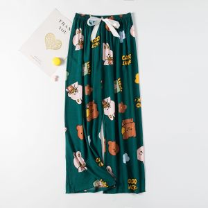 🚚 SG Seller🚚 Summer Womens Cotton Silk Pajama Pants Thin Section Large Size Loose Trousers Pregnant Women Wide Leg Pants (FREE SIZE)