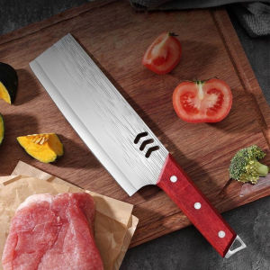 มีดครัว สแตนเลสพรีเมียม ด้ามไม้ สำหรับหั่นเนื้อและผัก