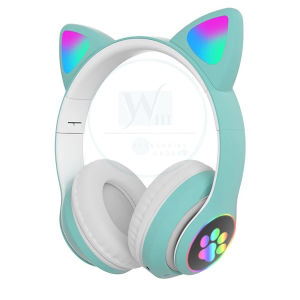 HEADSET BLUETOOTH STN-28 MODEL KUCING LED SUPPORT MICROPHONE FOR HOST/TIKTOKERS/GAMER