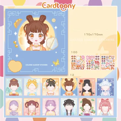 Buku stiker DIY dress up girl Change MakeUp Sticker