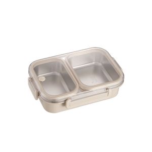 BADAM Rectangle Stainless Steel Lunch Box Leakproof Sealed 2/3 Gird Food Storage Box Portable Heat Preservation Rectangle Lunch Box for School