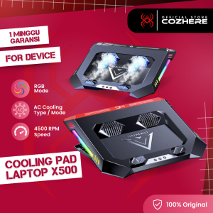 Cooling Pad Laptop Gaming Kipas Pendingin Laptop Turbocharged RGB LED Light 2 Fan X500