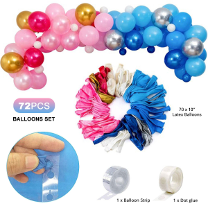 Gender Reveal Party Supplies set Pink Blue Wearth Arch Balloons Girls or Boys Foil Balloon Metal Rain Foil Curtain Gender Reveal Party Baby Photo Background Suitable for Baby Shower Decorations