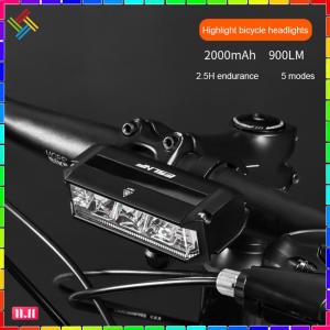 Bicycle Headlight Aluminium Alloy Bike Handlebar Light High Brightness Type-C USB Rechargeable Riding Lighting Warning