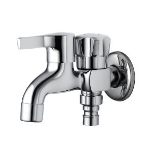 Chrome Wall Mounted Gripo Sa Lababo Outdoor Faucet Water Faucet For Washing Machine Gripo Two Way Faucet With Hose Faucet For Bathroom 2 Way Faucet Gripo 1/2 3/4